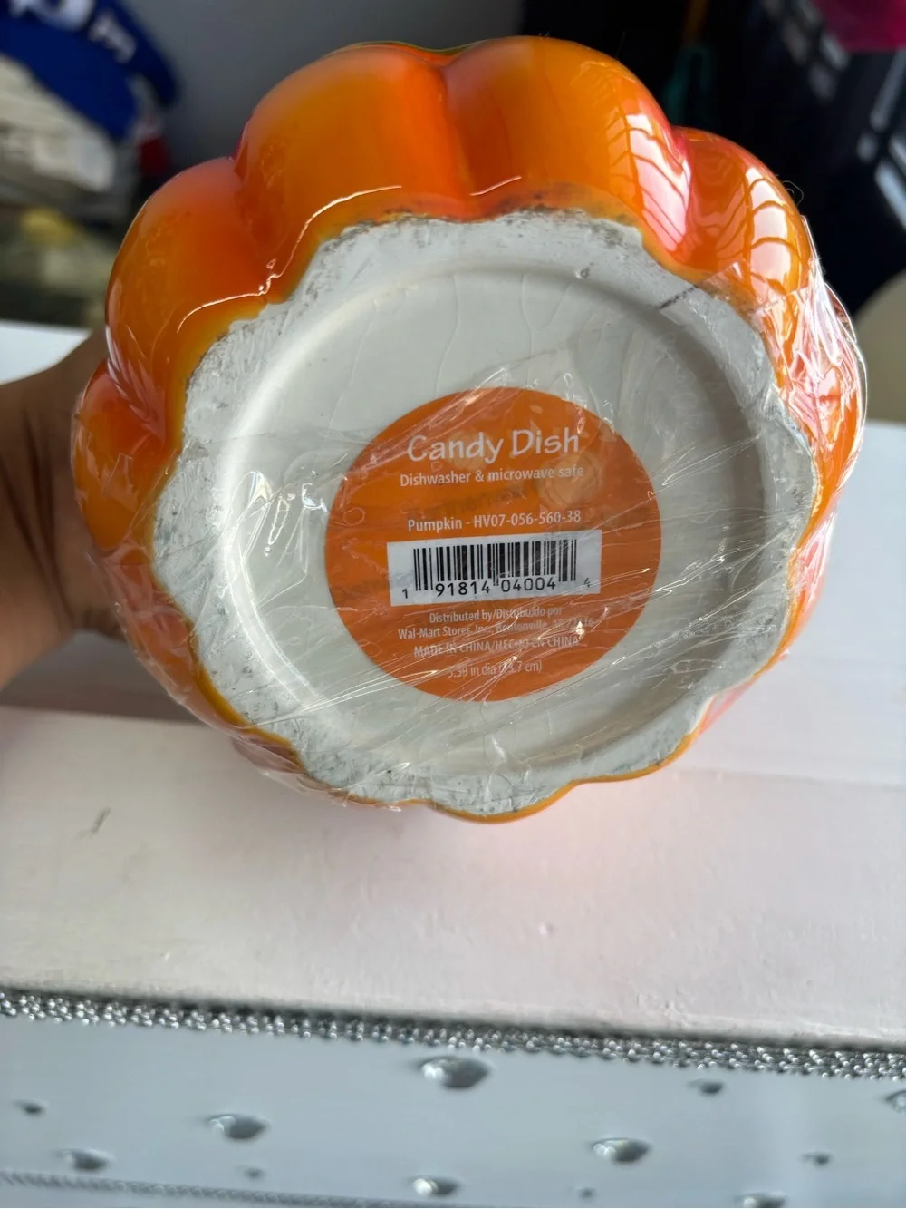 Decorative Orange Ceramic Pumpkin Food Storage Jar